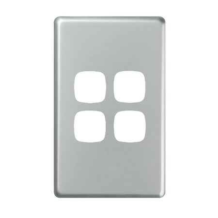 EXCEL - 4 Gang Switch Coverplate Only - Matt Silver