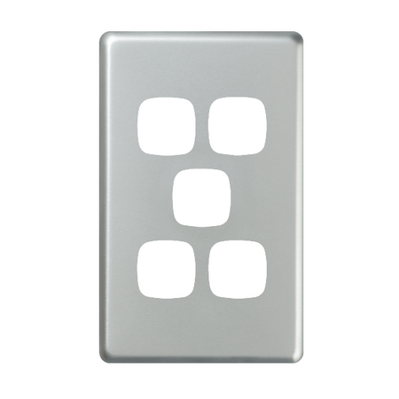 EXCEL - 5 Gang Switch Coverplate only - Matt Silver