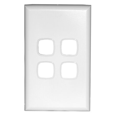 Excel - Horizontal rocker switch - Single Pole Double Throw - 4 gang 2 way 10A 240V a.c. white