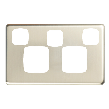 Excel - Double powerpoint with extra switch coverplate - Stainless Steel