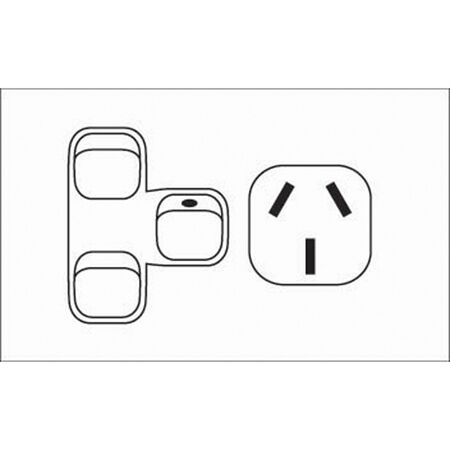 Excel - Single powerpoint coverplate 1 gang with 2 extra holes matt silver