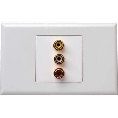 Excel - RCA yellow/white/red 3 gang gloss white