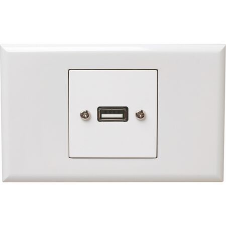 Excel - USB 2.0 outlet for data transfer 1 gang gloss white
