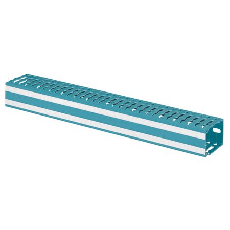 Lina 25 - cable blue duct with cover - 2 metre length 60x80mm 2m 12.5mm finger DIN pitch with cover blue