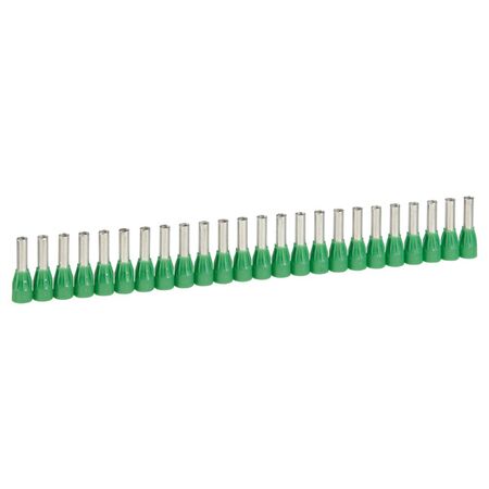Starfix - ferrule with insulating flange single - supplied in strips 6mm² 23mm long green pack of 250