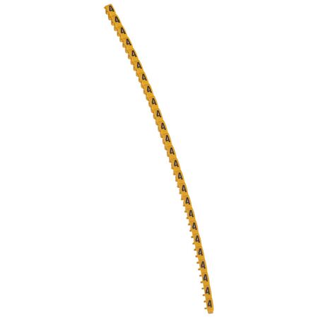 CAB3 - Markers for terminal blocks and wiring 0.15 to 0.5mm² numbers - colour code 0.15-0.5mm² yellow number 4 pack of 1000