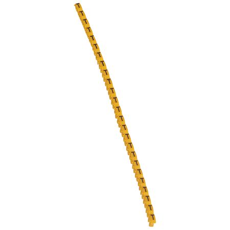 CAB3 - Markers for terminal blocks and wiring 0.15 to 0.5mm² black letters on yellow background 0.15-0.5mm² letter T pack of 300