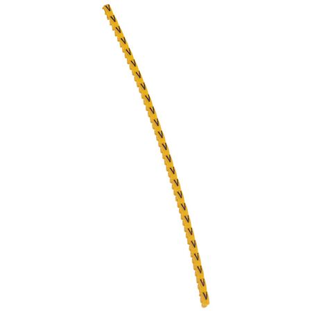 CAB3 - Markers for terminal blocks and wiring 0.15 to 0.5mm² black letters on yellow background 0.15-0.5mm² letter V pack of 300