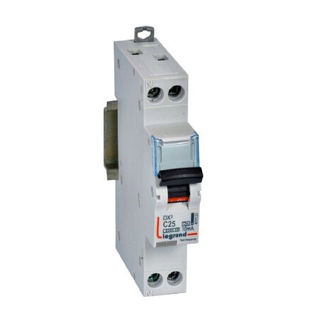 DX3 RCBO 1P+N 25A 10mA 6kA (MCB/RCD combo) - A Type - C Curve