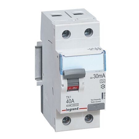 TX³ - RCCB prong type & fork type busbar - AS/NZS 61008-1 A type 30mA - 230V a.c. 2P 40A 2 module