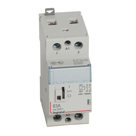 CX3 - modular contactor - 250V a.c. 2P 63A 2N/O 230V a.c. coll with handle 2 module