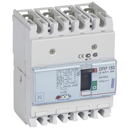 DPX³ 160 Thermal Magnetic MCCB - Icu 50 kA - 400 V~ - 4 Phase - 40 A