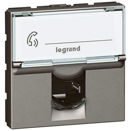 Arteor modular - Phone socket/mechanism 4 contacts 2 module magnesium