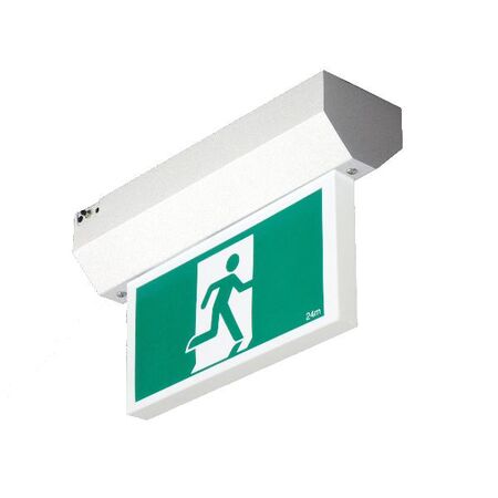 Securit LED Surface Mount 4W Emergency Exit Sign - Double Sided Running Man STRAIGHT