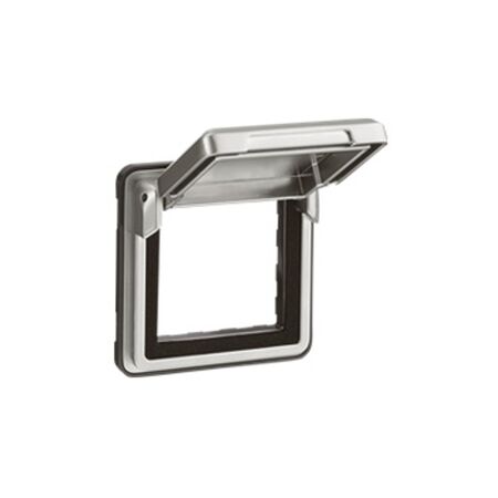 Soliroc - Adaptor with cover for 2 module mechanism IP55 IK10 metal silver
