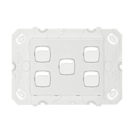 Arteor 770 series - Horizontal rocker switch - Single Pole Double Throw 5 gang 2 way 16A 240V a.c. white