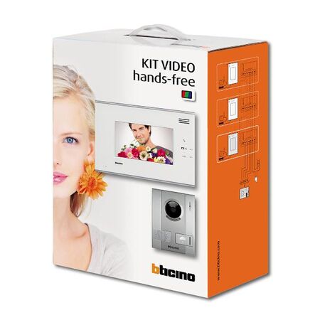Bticino D45 HandsfreeIntercom kit 7'' Handsfree internal screen and IP54/IK07 external panel - RJ45 connection