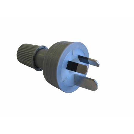HPM 15A 3 Pin Plug Top with Cord Locking Nut Grey