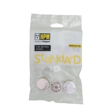 HPM Excel & Linea Dimmer & Fan Knob White - 3 Pack
