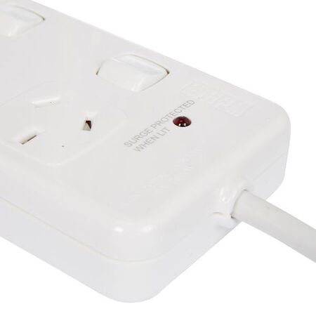 HPM General Purpose 175J 6 Outlet Surge Protected Switched Powerboard White