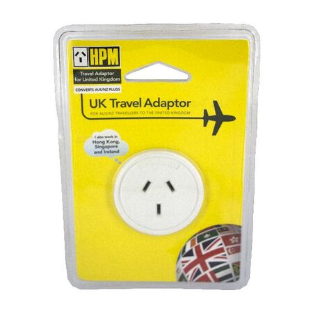 HPM 10A 2400W AUS/NZ to UK Travel Adaptor White