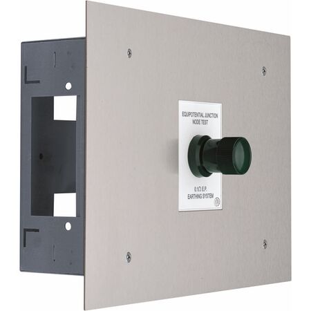 Excel Life - Medical - Equipotential box kit with earth terminal, earth stud & stainless steel coverplate