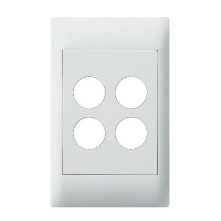 Excel Life - Common plate - Grid & plate For EM series switch mechanisms 4 gang white