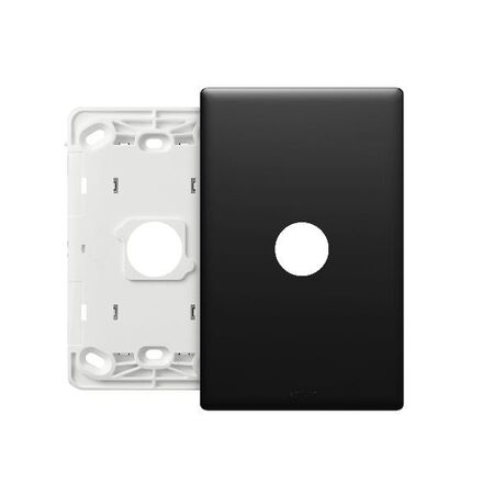 Excel Life EM Series Grid & Plate 1 Gang Matt Black