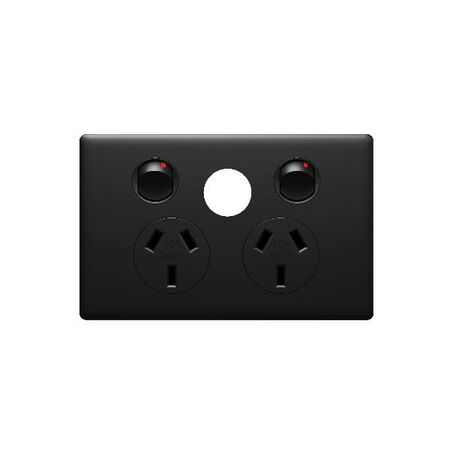 Excel Life 10A Horizontal Double Powerpoint with Extra Function Hole Matt Black