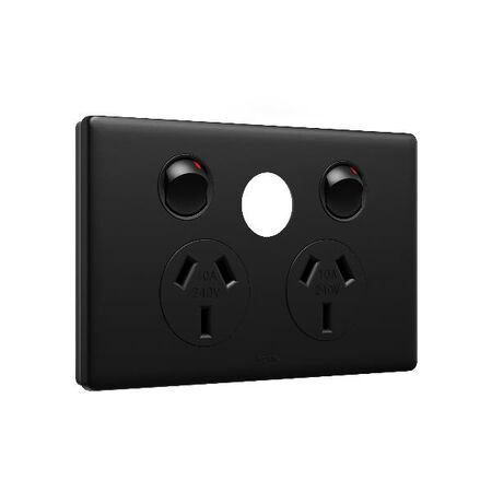 Excel Life 10A Horizontal Double Powerpoint with Extra Function Hole Matt Black