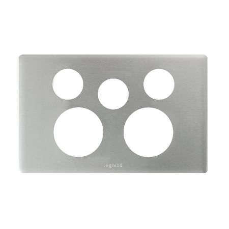 Excel Life Horizontal Double Powerpoint Coverplate with Extra Function Hole Matt Silver