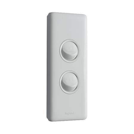 Excel Life 16AX Architrave Switch 2 Gang Gloss White