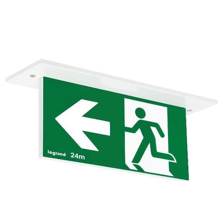 Edgelight LED Exit Sign - double sided running man left/right with lithium battery