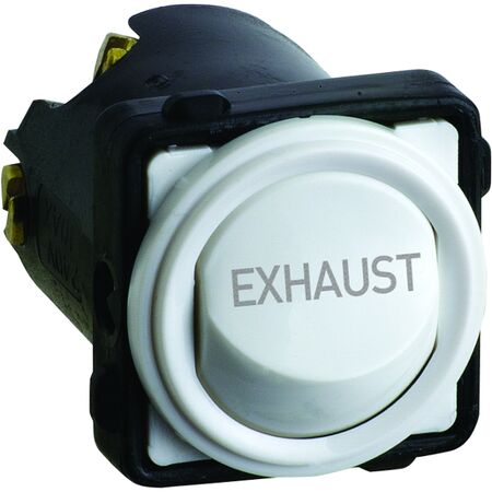 Excel Life - Engraved rocker switch mechanism 2 way 16AX 240V a.c. EXHAUST engraved white