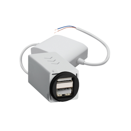 Excel Life - Dual USB charging mechanism for plasterboard or single brick installations 2 x 2.4A black