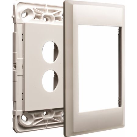 Excel Life - Secure plate - grid & plate 2 gang white