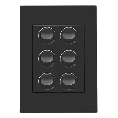 HPM VIVO 10A 6 Gang Vertical Rocker Switch Dark Grey