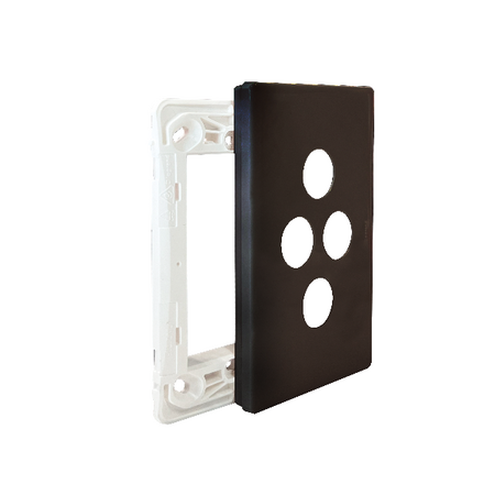 Excel Life Smart Grid & Plate for 2  Smart Switches / Dimmers and 1 Wireless Master Switch / Blind Switch Matt Black