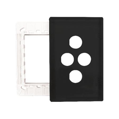 Excel Life Smart Grid & Plate for 2  Smart Switches / Dimmers and 1 Wireless Master Switch / Blind Switch Matt Black