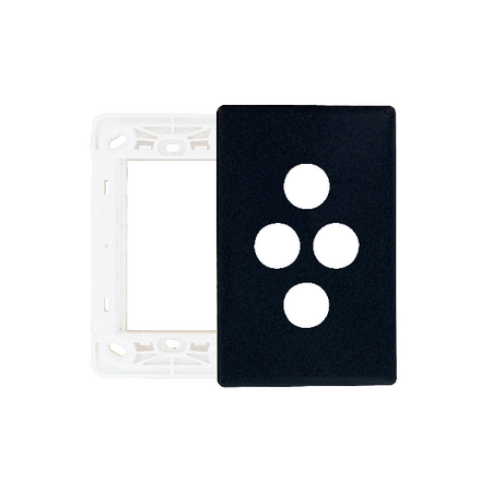 Excel Life Smart Grid & Plate for 2  Smart Switches / Dimmers and 1 Wireless Master Switch / Blind Switch Matt Black