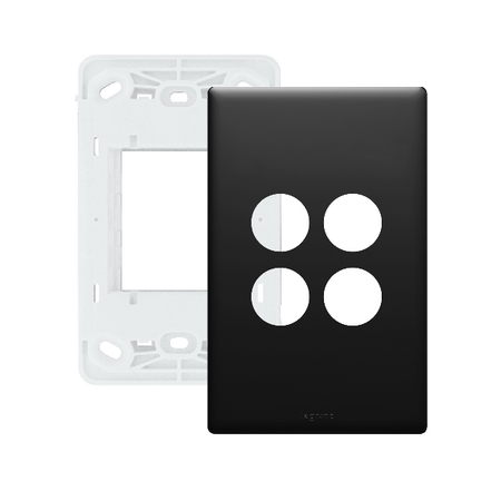 Excel Life Smart Grid & Plate for 2 Wireless Master Switch or Blind Switch Matt Black