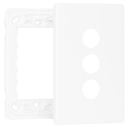 Excel Life Smart Grid & Plate for 3 Gang Switch or Dimmer Matt White
