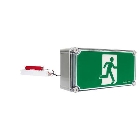 Galaxy Freezer Weatherproof LED Exit Sign with Remote Gear 24m - Single Sided Running Man STRAIGHT
