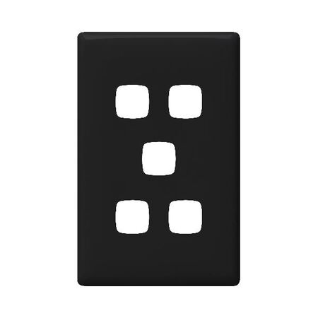 Linea - Coverplate 5 gang black