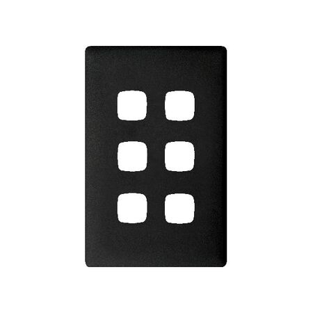 Linea Coverplate 6 gang asphalt