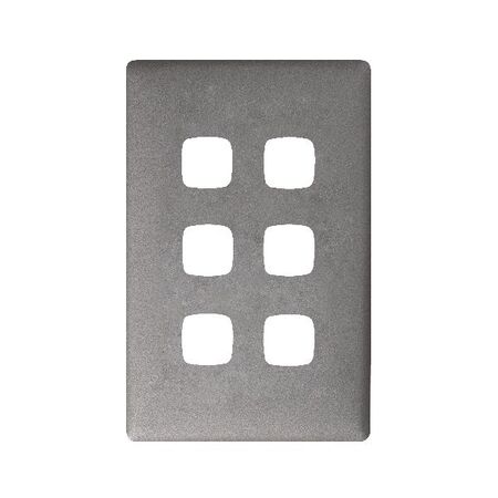 Linea - Coverplate 6 gang gun metal