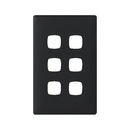 Linea - Coverplate 6 gang midnight dash