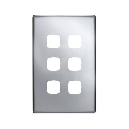Linea - Coverplate 6 gang matt silver