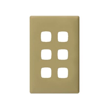 Linea Coverplate 6 gang 5 oclock olive