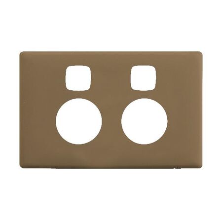 Linea Powerpoint coverplate 2 gang with extra safety ninja khaki